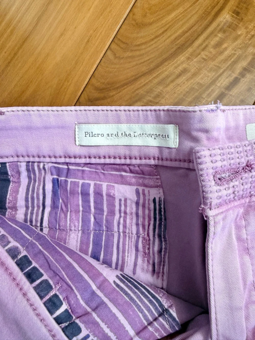 Anthropologie Lilac Cotton Chino Bermuda Shorts - Picture 3 of 5